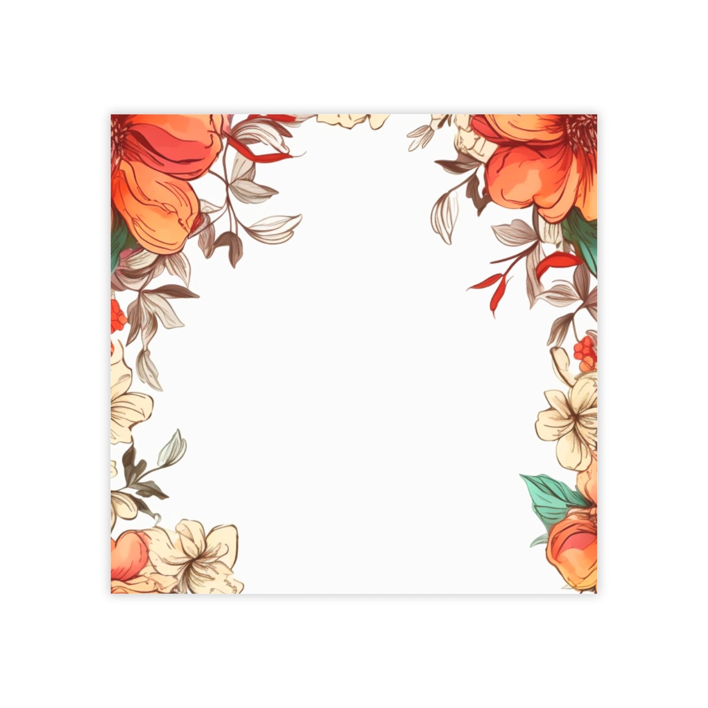 Floral Border Sticky Note Pads