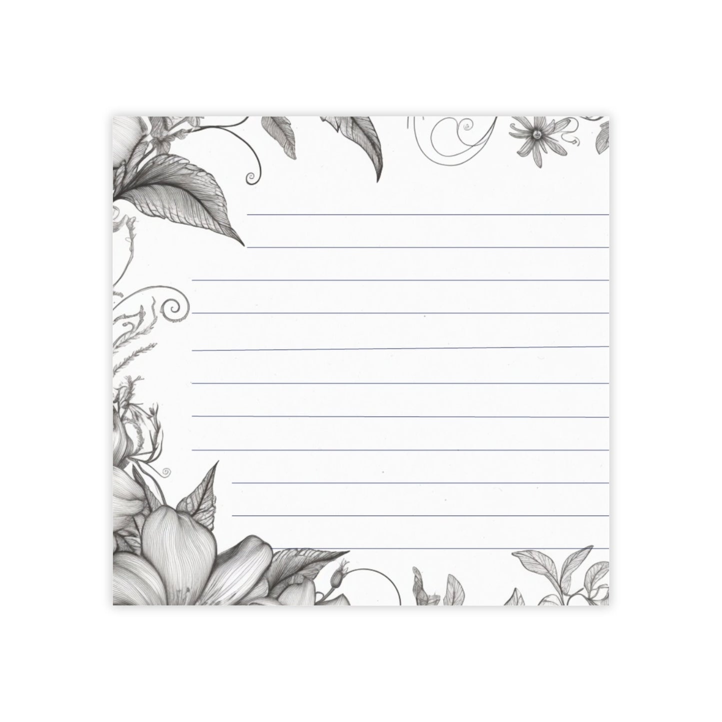 Floral Vines Lined Sticky Note Pads