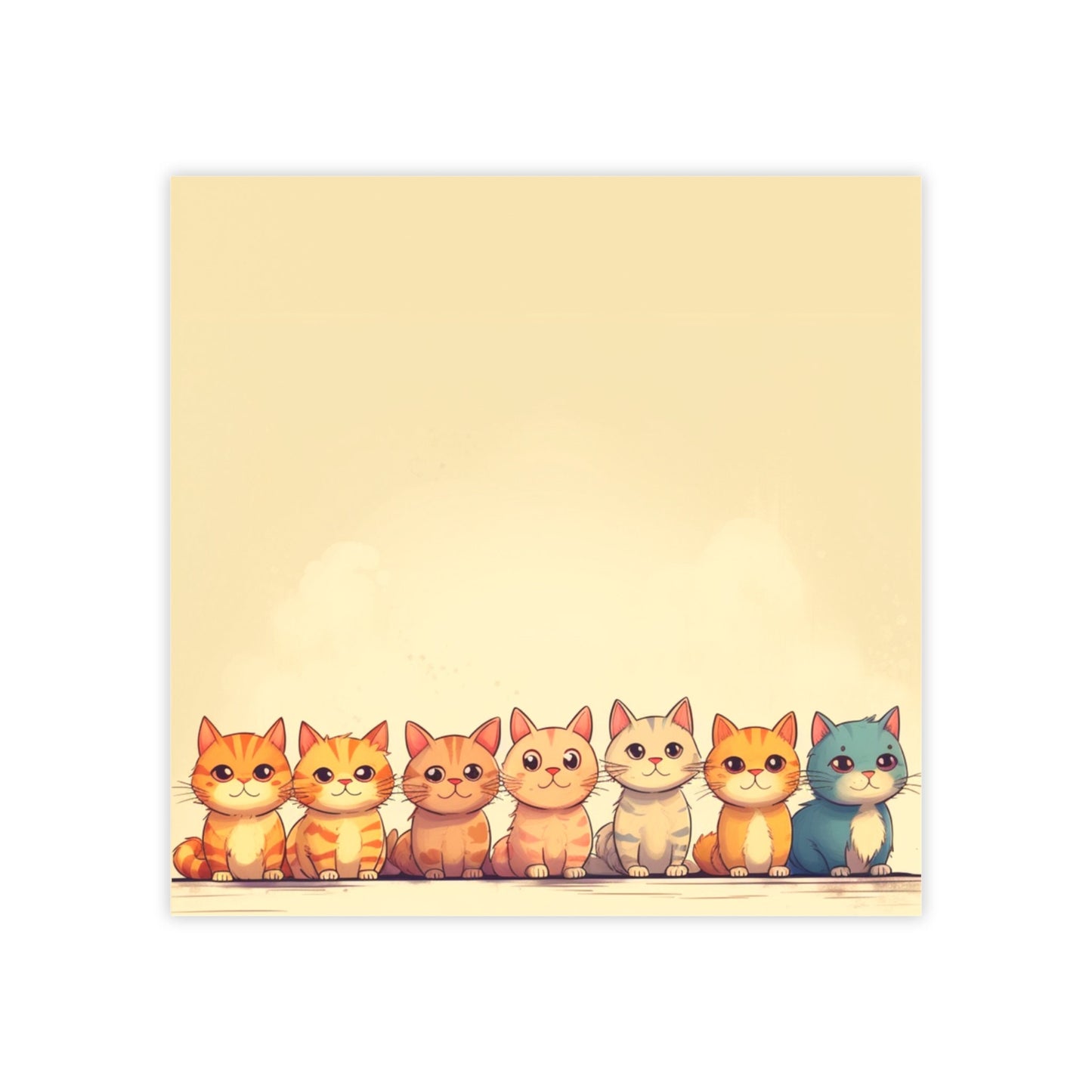 Row of Cats Sticky Note Pads