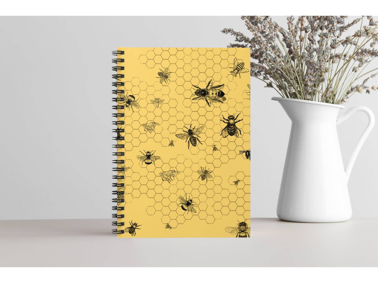 Bee and Honeycomb Spiral Notebook