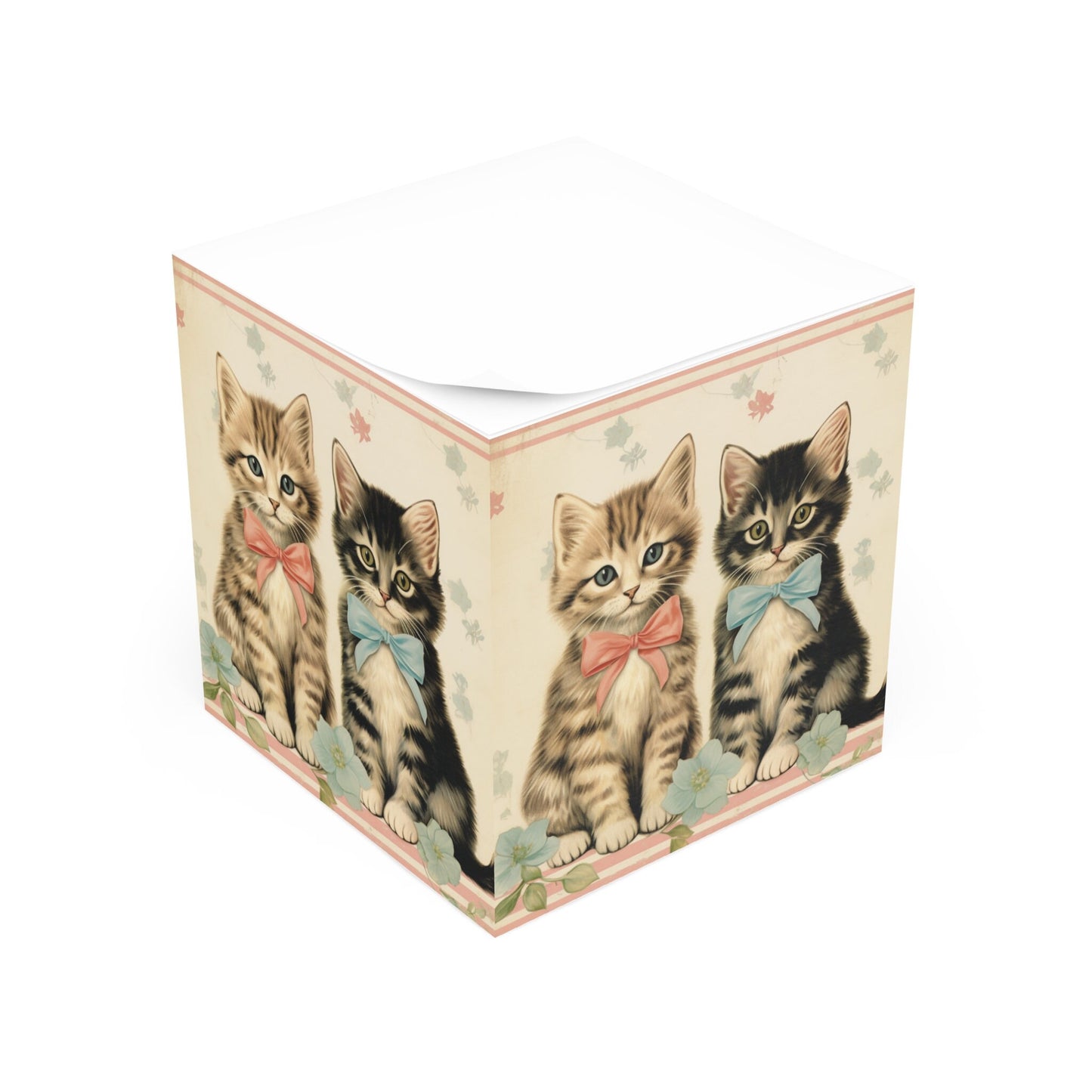 Cats with Bows Sticky Note Cube