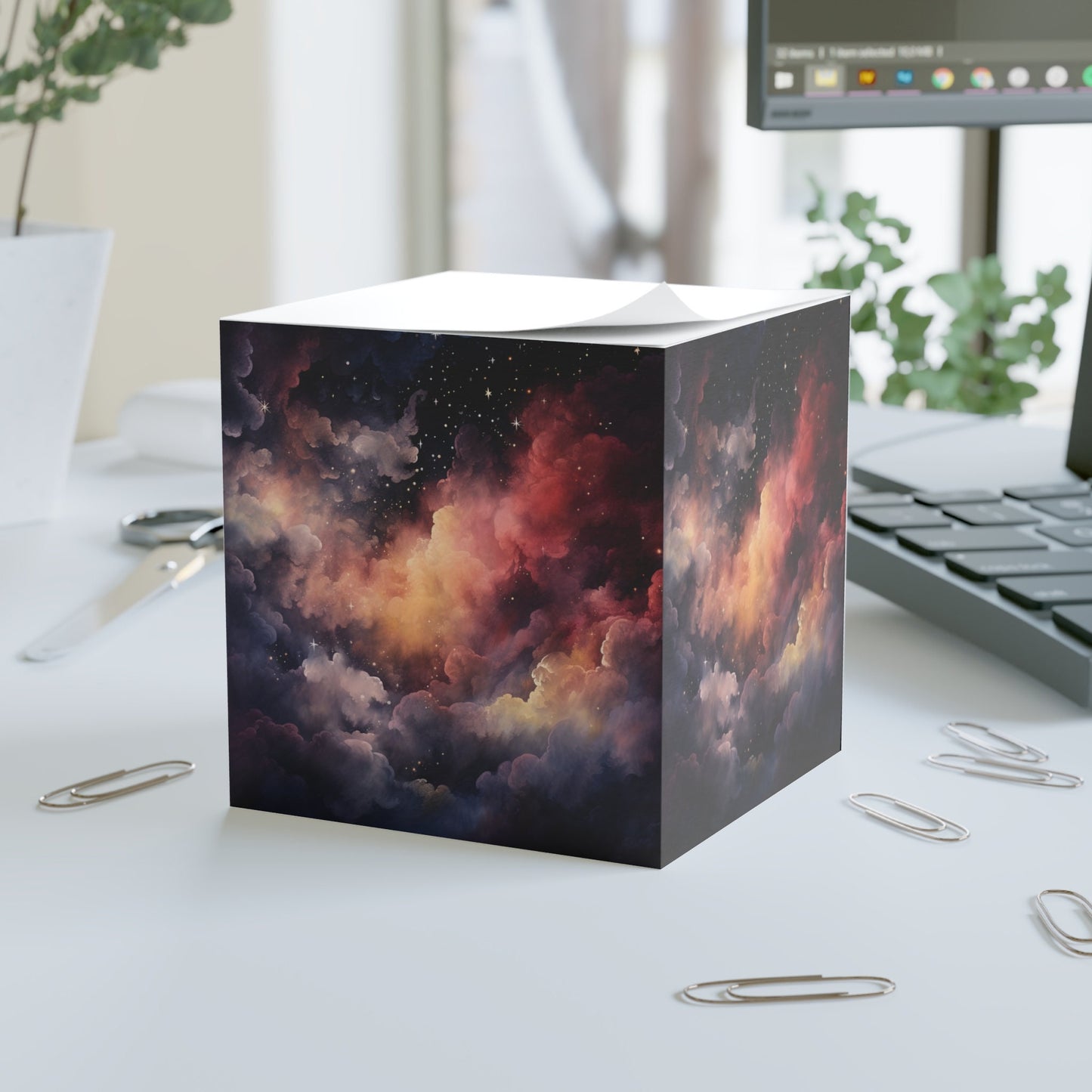 Starry Night Sky Note Cube