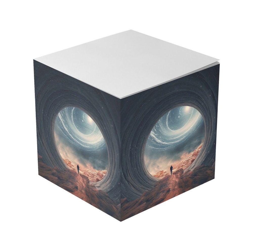 Man in Space Sticky Note Cube