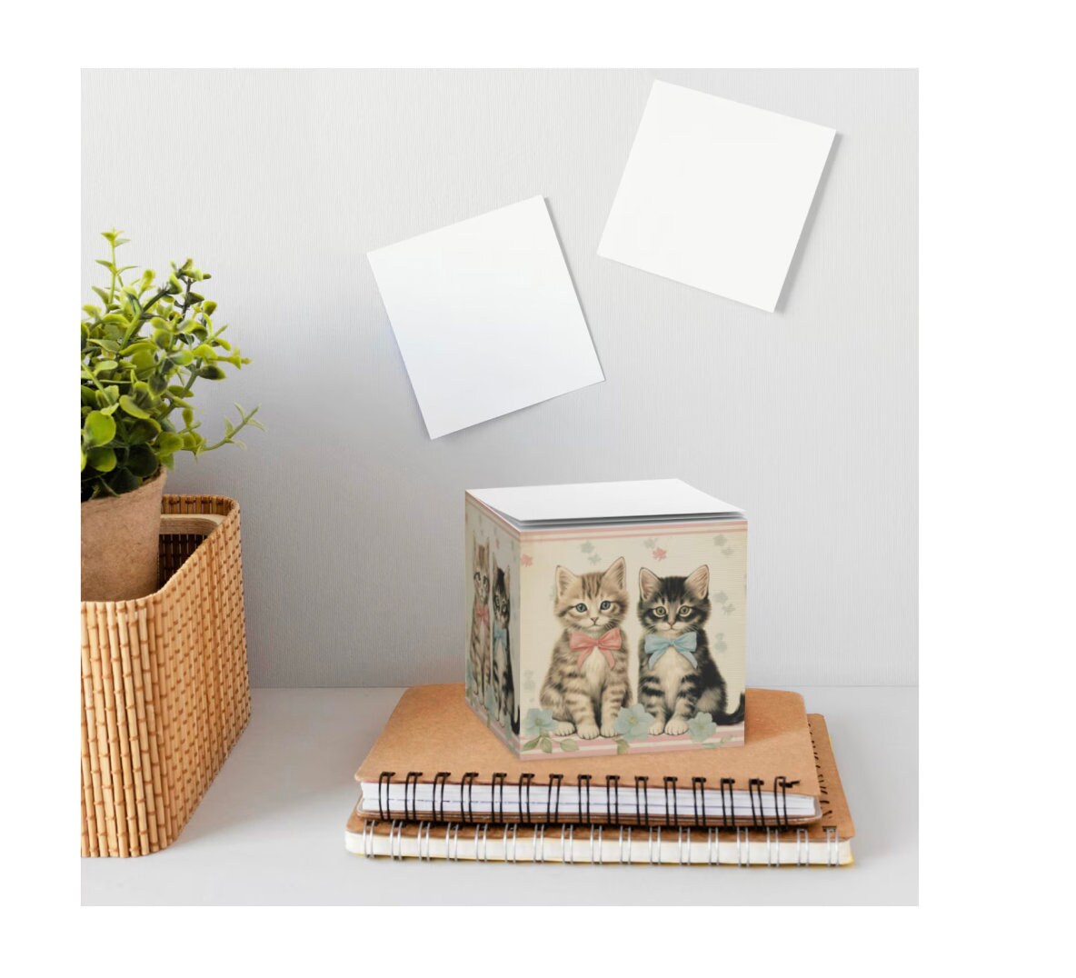 Cats with Bows Sticky Note Cube