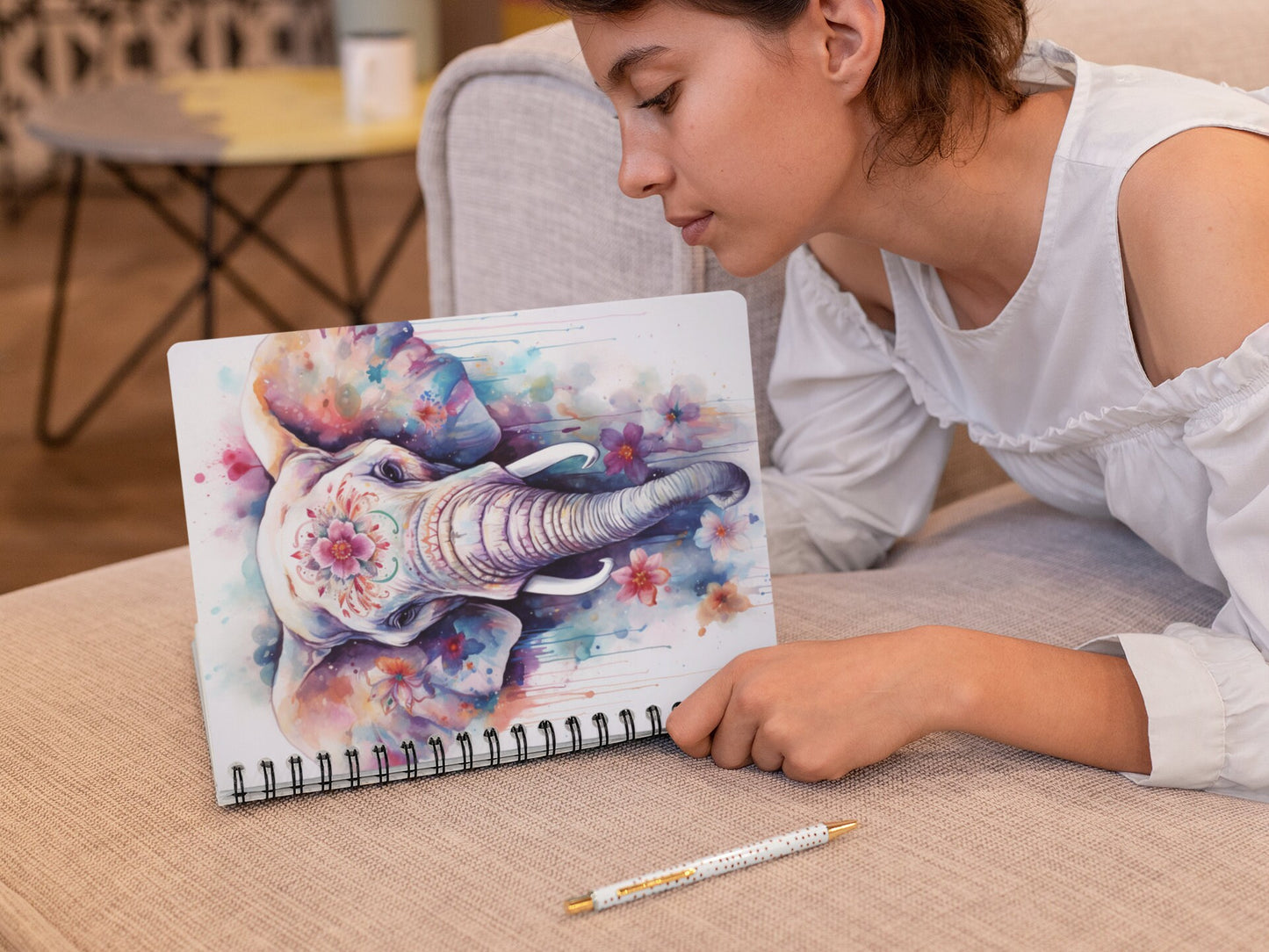 White Elephant Spiral Notebook