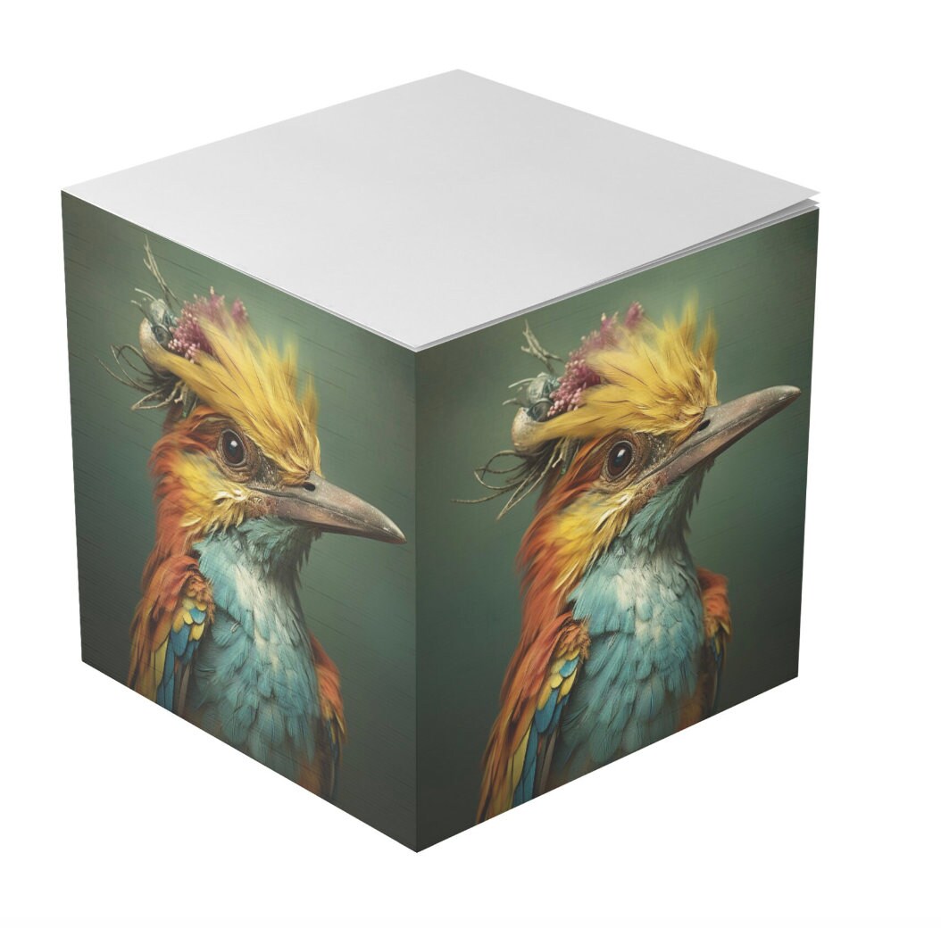 Colorful Bird Sticky Note Cube