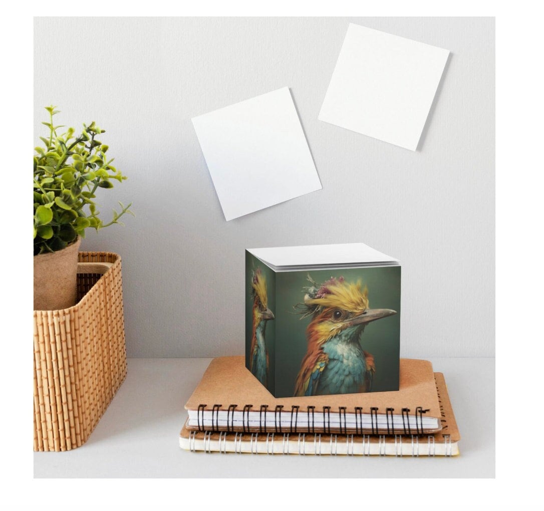Colorful Bird Sticky Note Cube