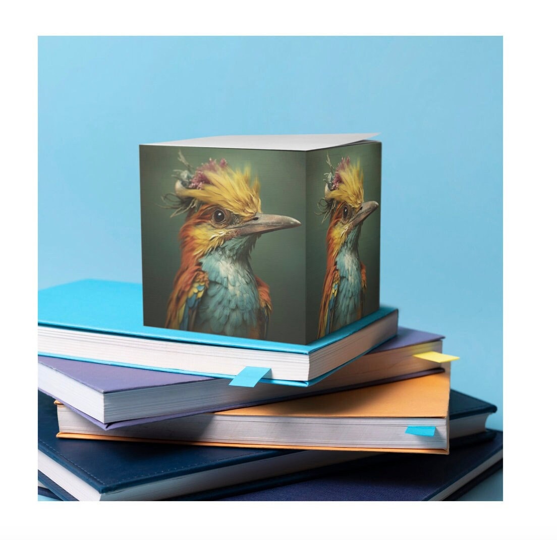 Colorful Bird Sticky Note Cube