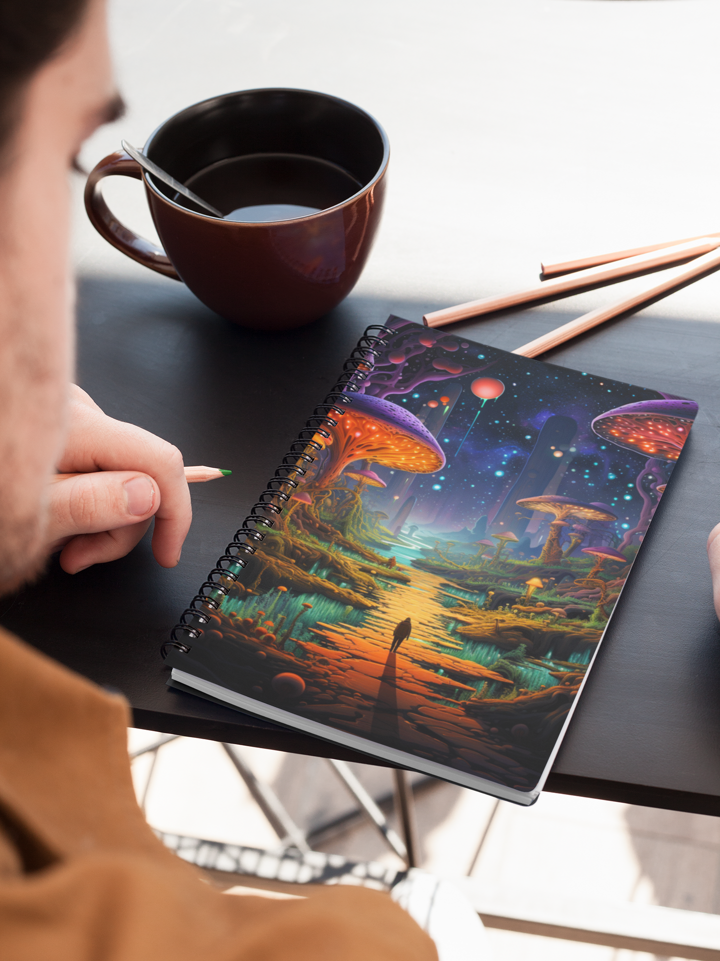 Fantasy Mushroom World Spiral Notebook