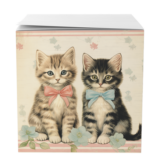 Cats with Bows Sticky Note Cube
