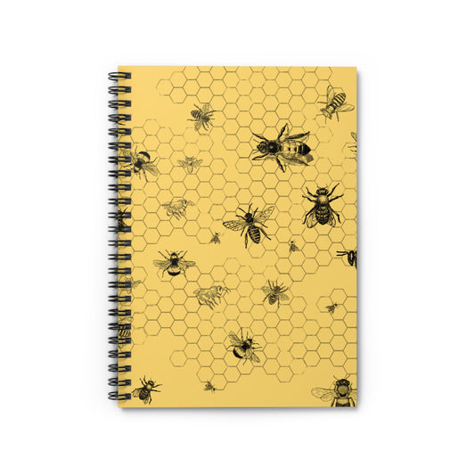 Bee and Honeycomb Spiral Notebook