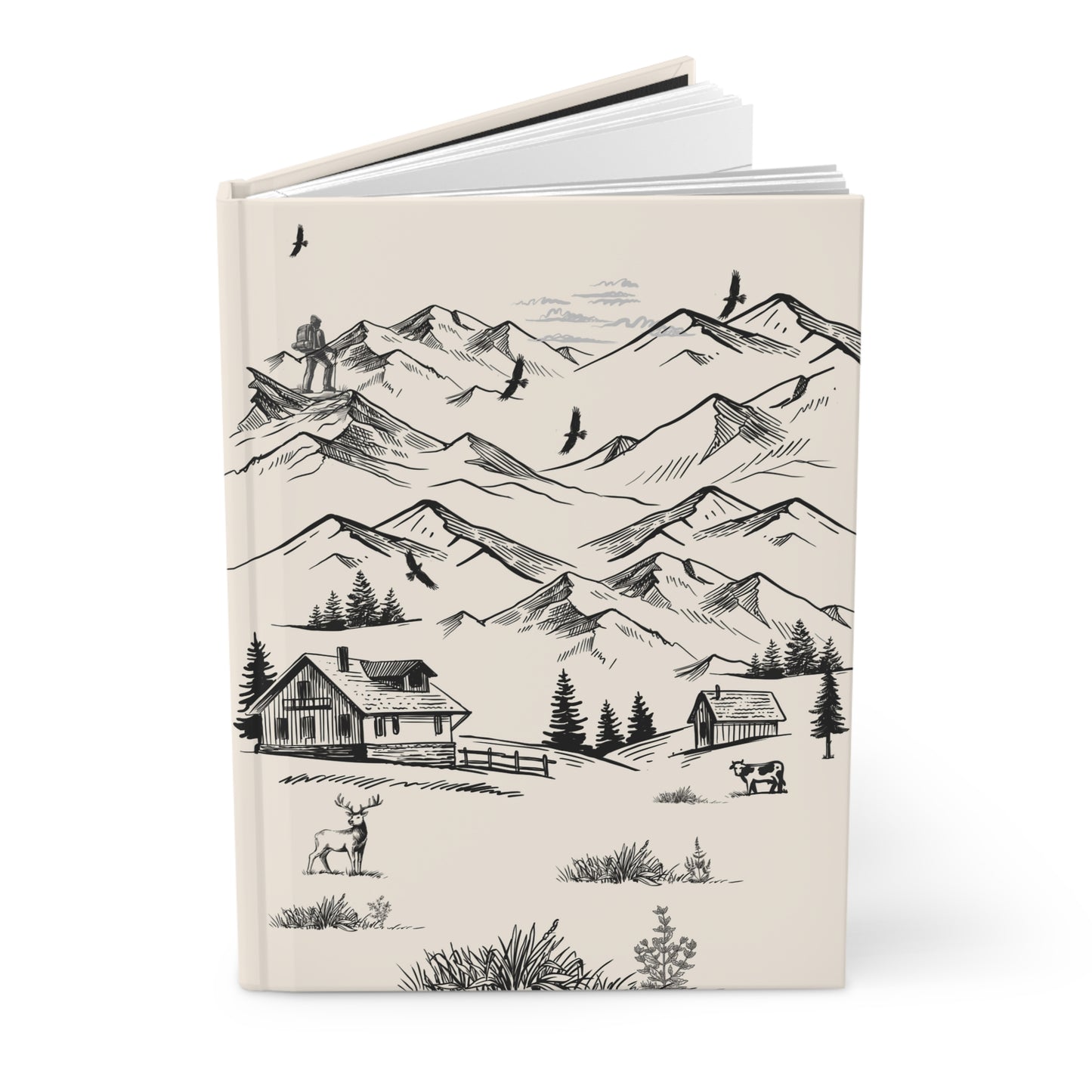 Rustic Cabin and Mountains Notebook