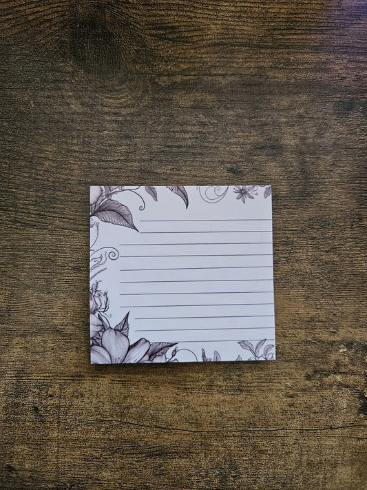 Floral Vines Lined Sticky Note Pads