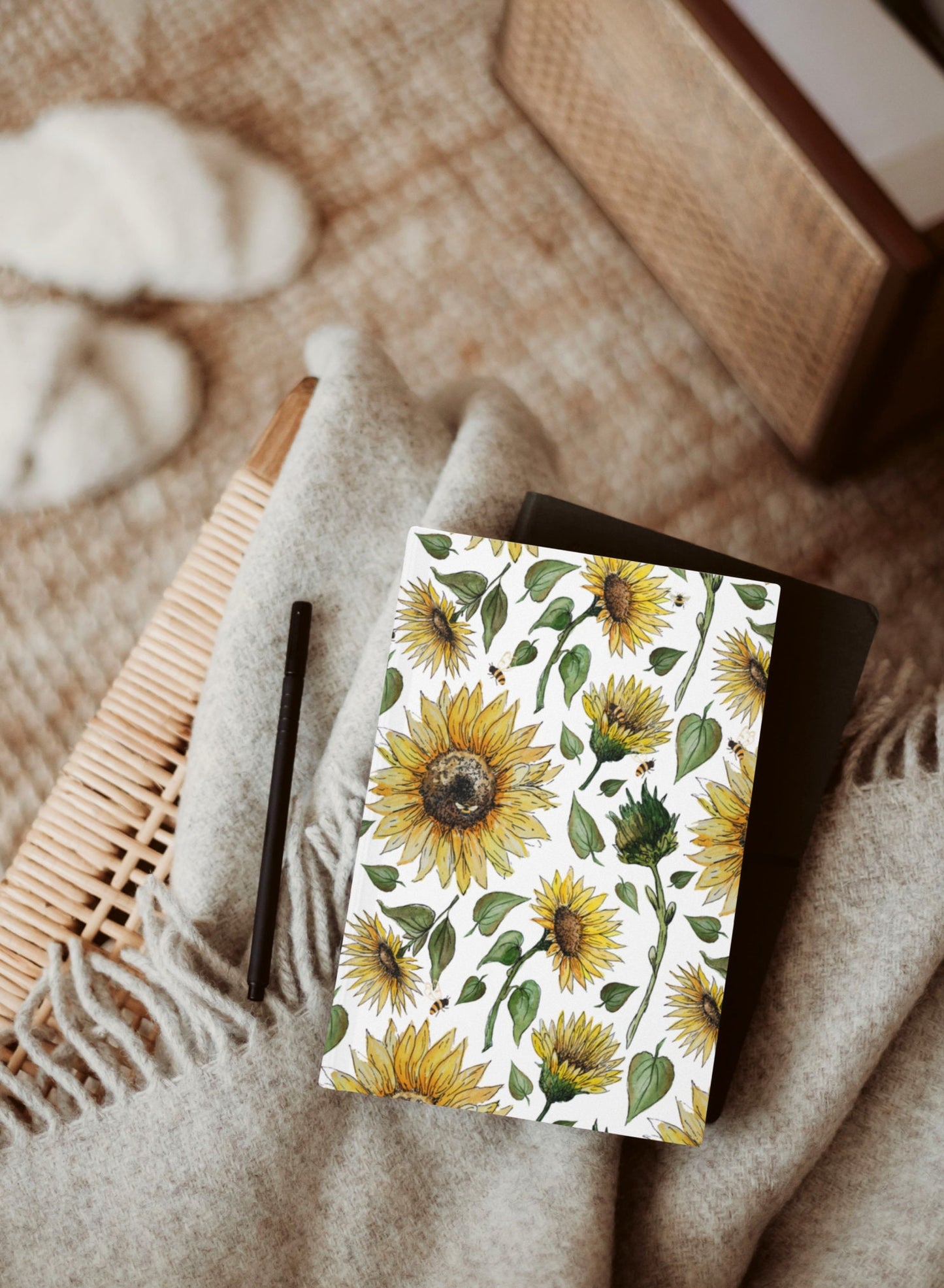 Sunflower and Bees Notebook