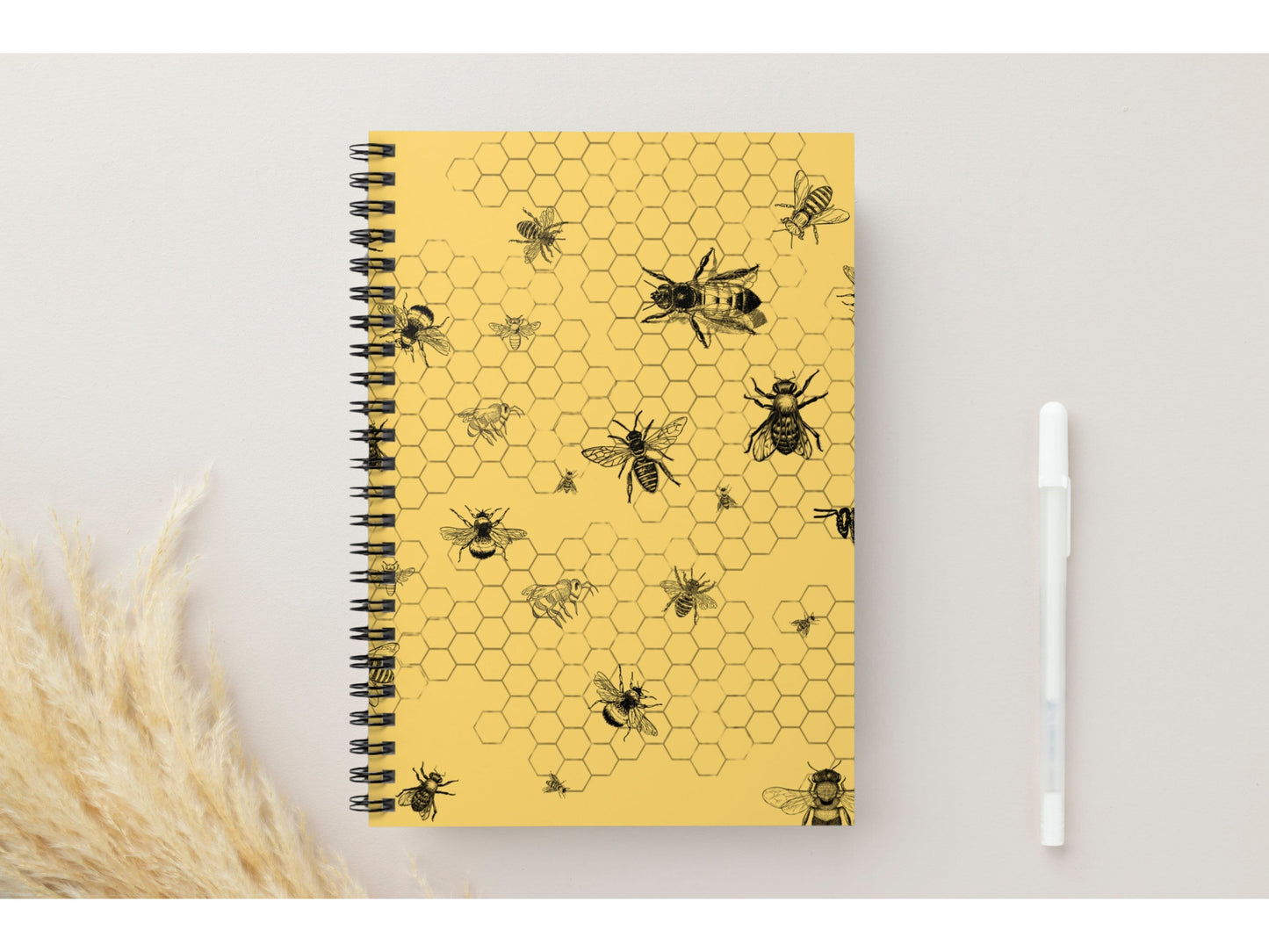 Bee and Honeycomb Spiral Notebook