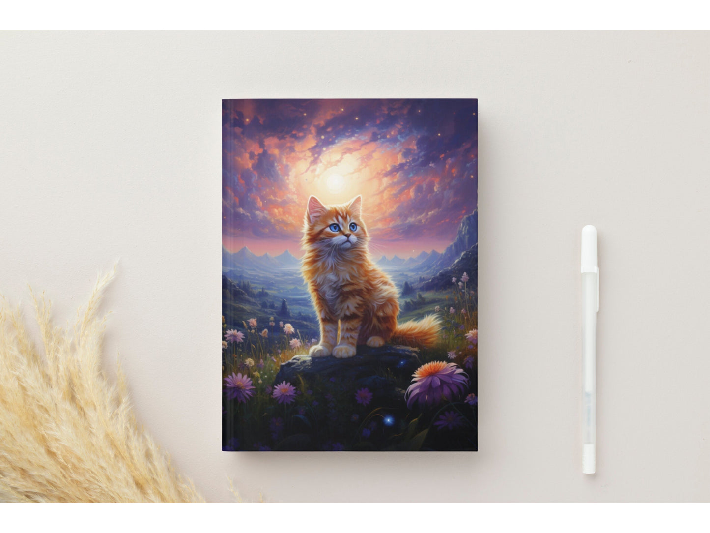 Orange Cat in the Meadow Notebook