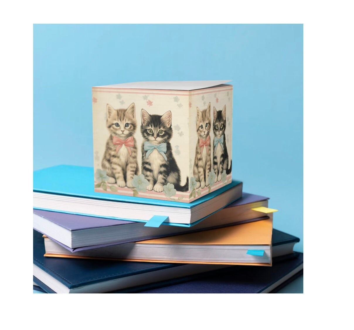 Cats with Bows Sticky Note Cube