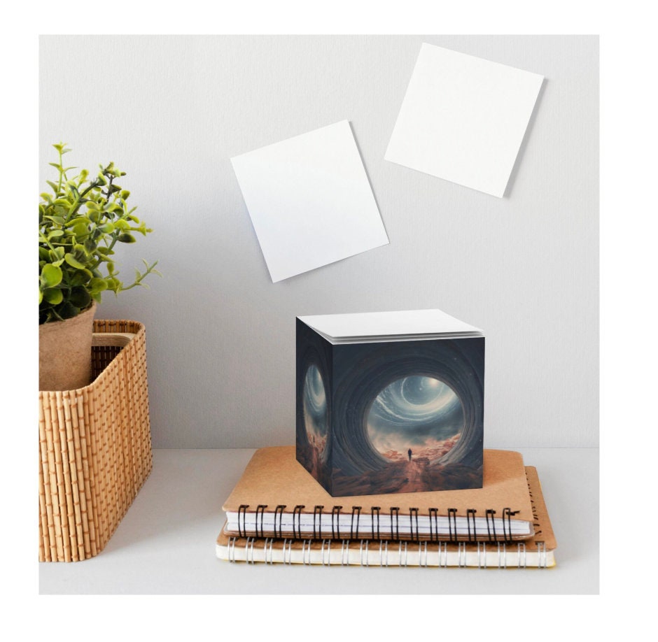 Man in Space Sticky Note Cube