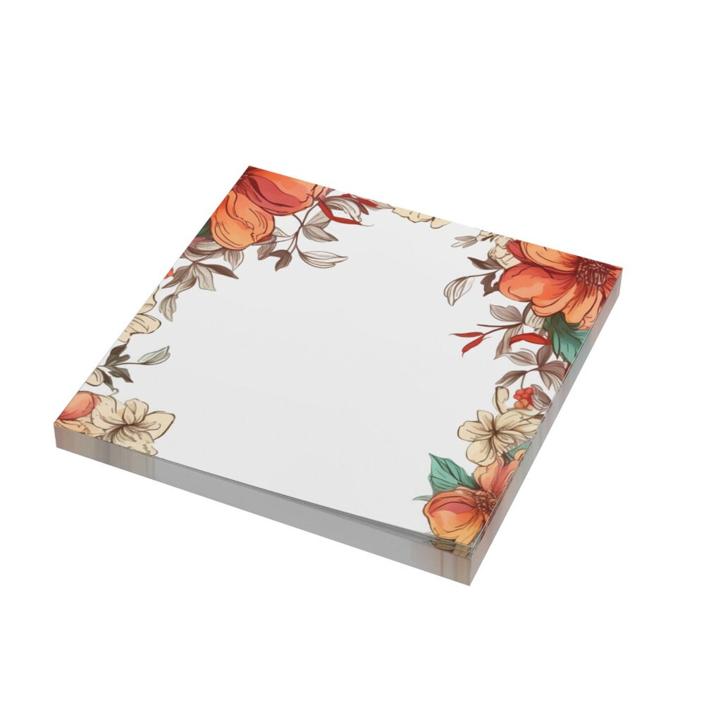 Floral Border Sticky Note Pads