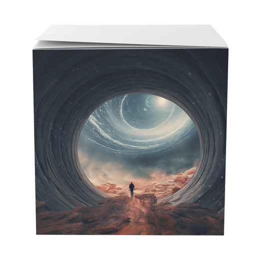 Man in Space Sticky Note Cube